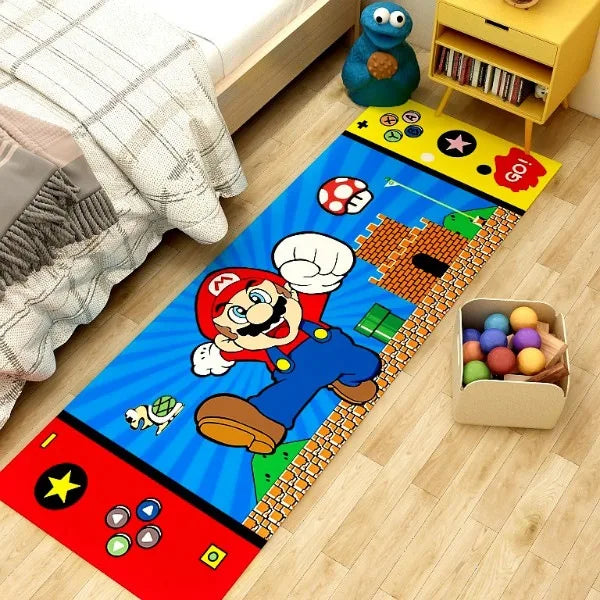 Navak Carpet Daily Picks Mario Super Cartoon Long Carpet for Living Room Cartoon Children's Bedroom Sofa Doormat Anti-slip Balcony Room Floor Mat
