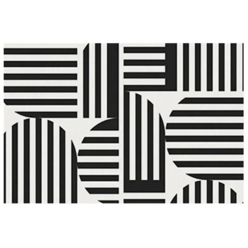 Navak Carpet Light Luxury Rugs for Bedroom Black White Plaid Living Room Decoration Carpet Fluffy Soft Study Rug Home Thicken Plush Floor Mat