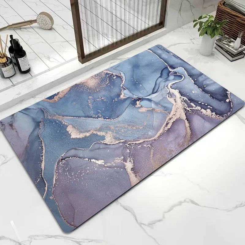 Navak Carpet Diatom Mud Carpet Marble Bathroom Rugs Non Slip Washable Bath Mat Small Rubber Backed Floor Mat
