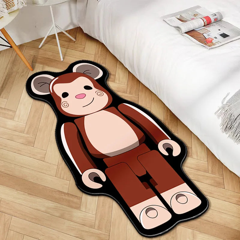 Navak Carpet Irregular Cartoon Bearbricks Rug Multicolor Violence Bear Carpet For Bedroom Bedside Non-Slip Fashion Home Floor Mat Rugs