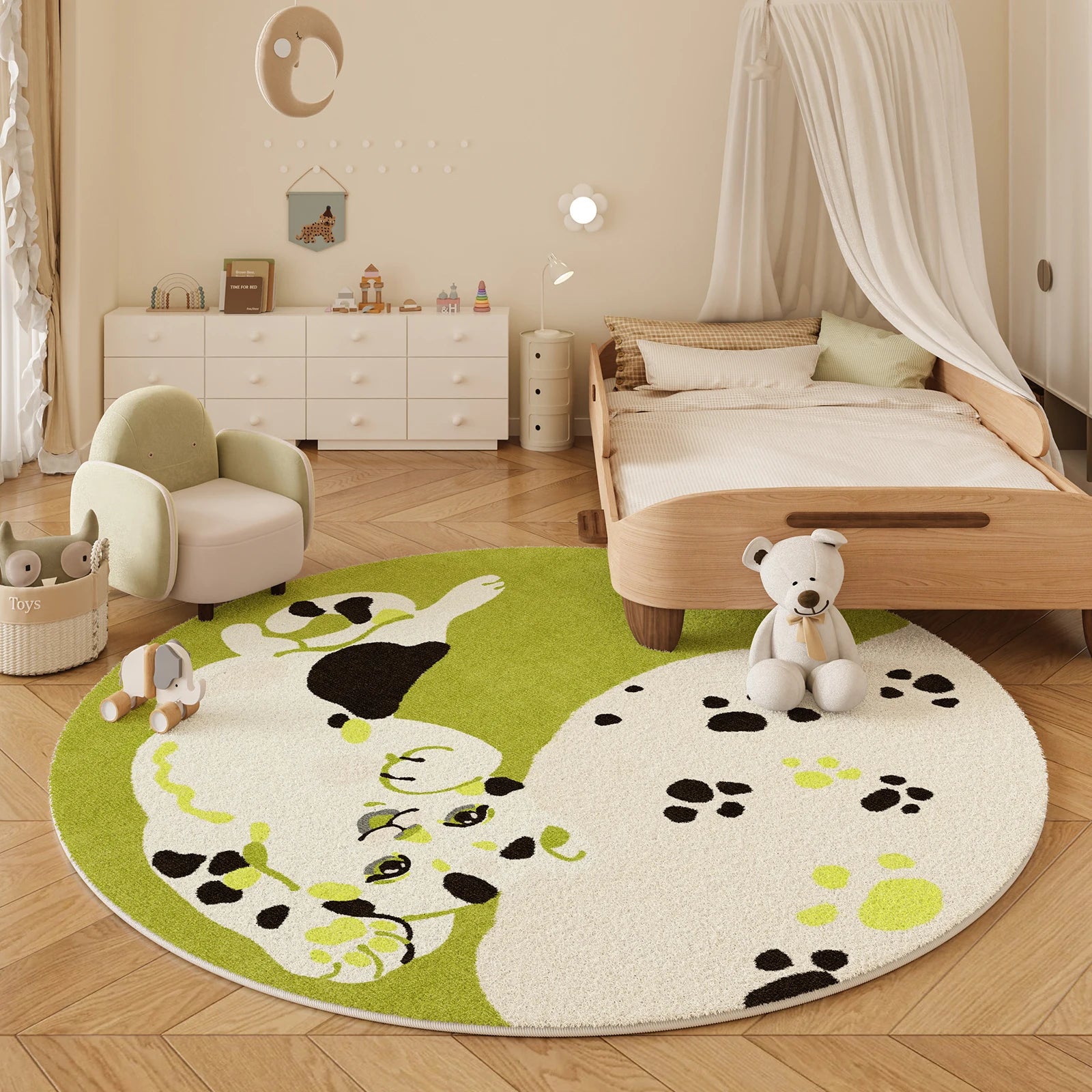 Navak Carpet  Cartoon Style Bedroom Decor Carpet Thickend Plush Children Floor Mat Fluffy Soft Round Rug Cute Patterns Carpets for Living Room