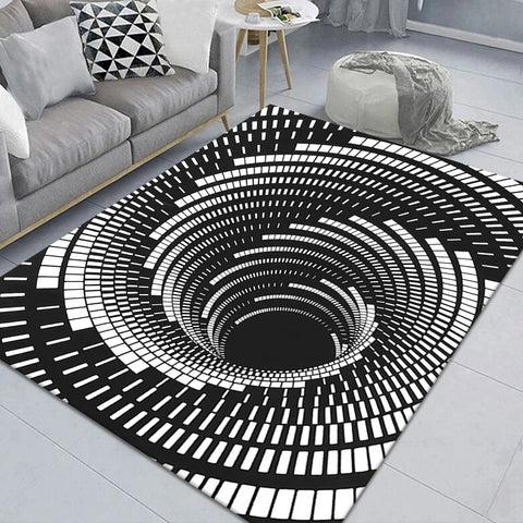 Navak Carpet 3D Vortex Illusion Carpet Entrance Door Floor Mat Abstract Geometric Optical Doormat Non-slip Floor Mat Living Room Decor Rug