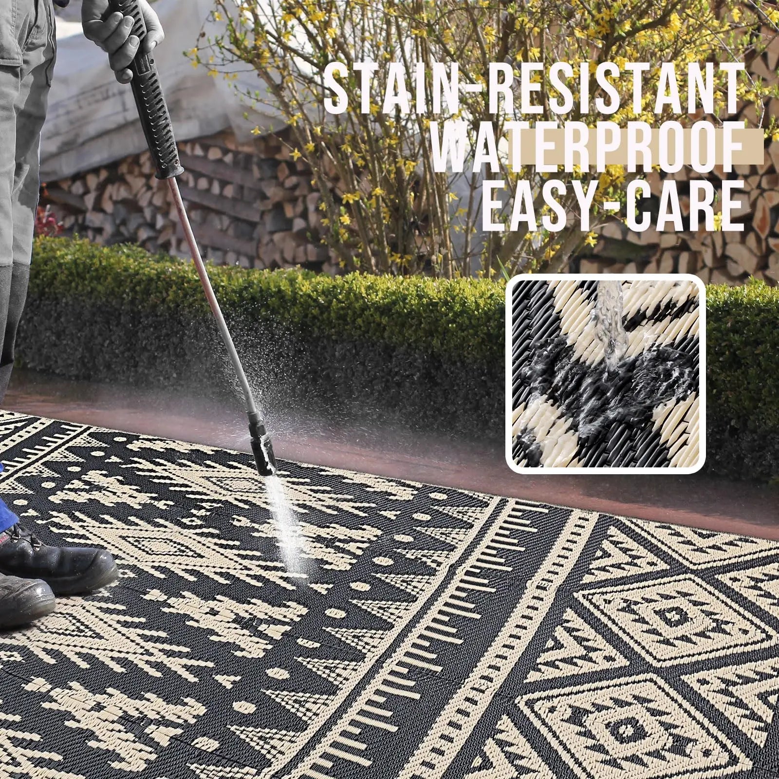 Navak Carpet Olanly Outdoor Plastic Straw Rug Waterproof Indoor Outdoor Carpet Machine Washable Fashion Carpet For Patio Camp Picnic Backyard
