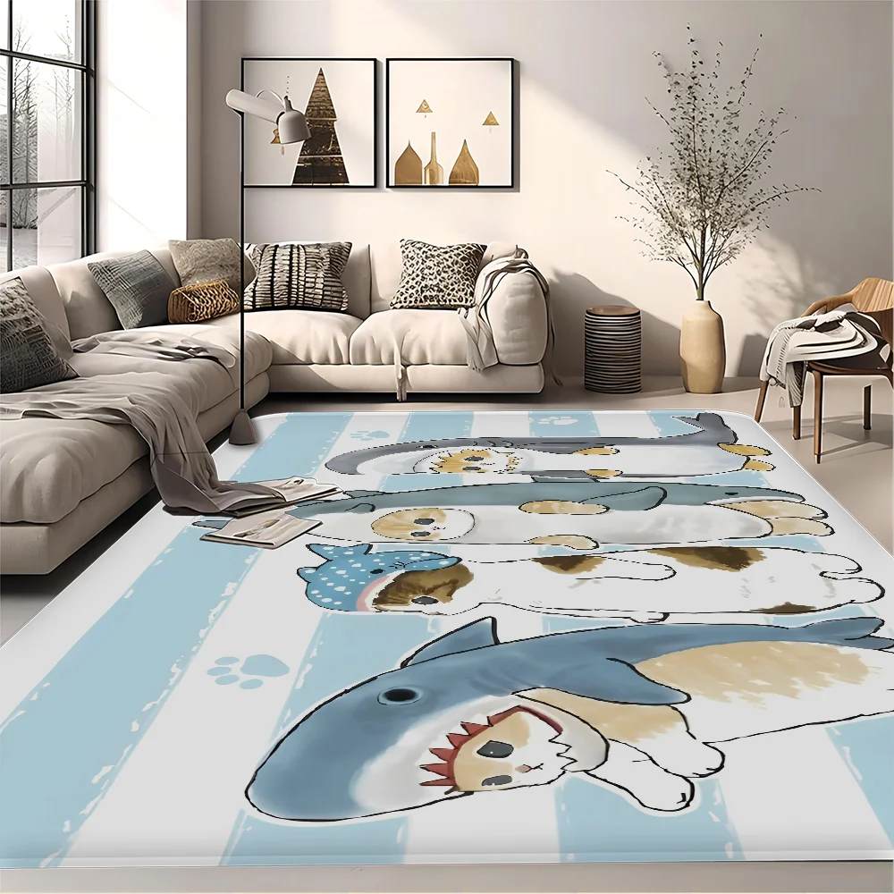 Navak Carpet Funny Cat mofusand Floor Mat Retro Multiple Choice Living Room Kitchen Rug Non-Slip Modern Home Decor