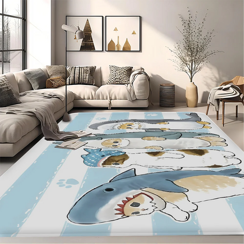 Navak Carpet Funny Cat mofusand Floor Mat Retro Multiple Choice Living Room Kitchen Rug Non-Slip Modern Home Decor
