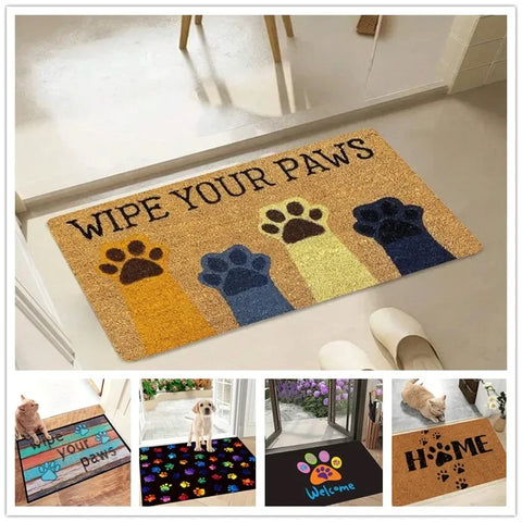 Navak Carpet Cat Paw Print Doormat Kitchen Rug Absorbent Floor Mat For Household Decorative Welcome Entrance Door Mats Washable Home Carpets
