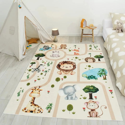 Navak Carpet Summer Ins Style Lion Animal Pattern Stain Resistant Floor Mats Electric Living Room Bedroom Rugs Home Decor