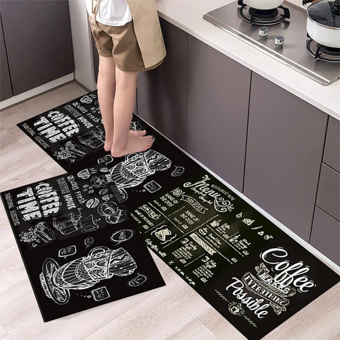 Navak Carpet Polyster Waterproof Oilproof Kitchen Mat Printed Antislip Bath Mat Soft Bedroom Floor Mat Living Room Carpet Doormat Kitchen Rug