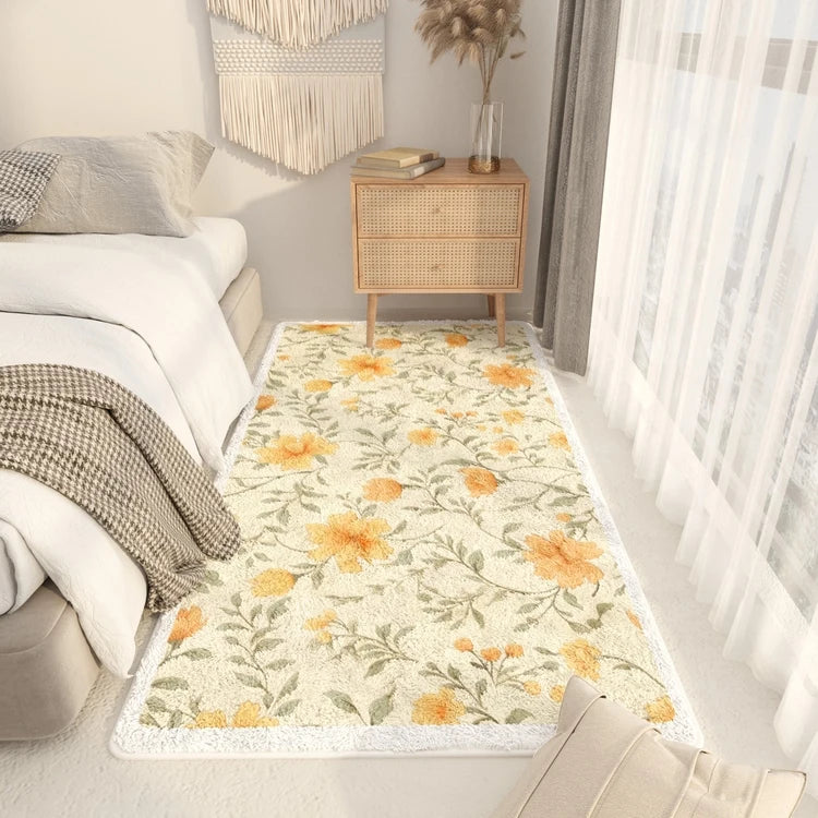 Navak Carpet Pastoral Style Bedside Soft Floor Mat Washable Carpets for Living Room Thicken Plush Bedroom Decor Carpet Fluffy Soft Lounge Rug