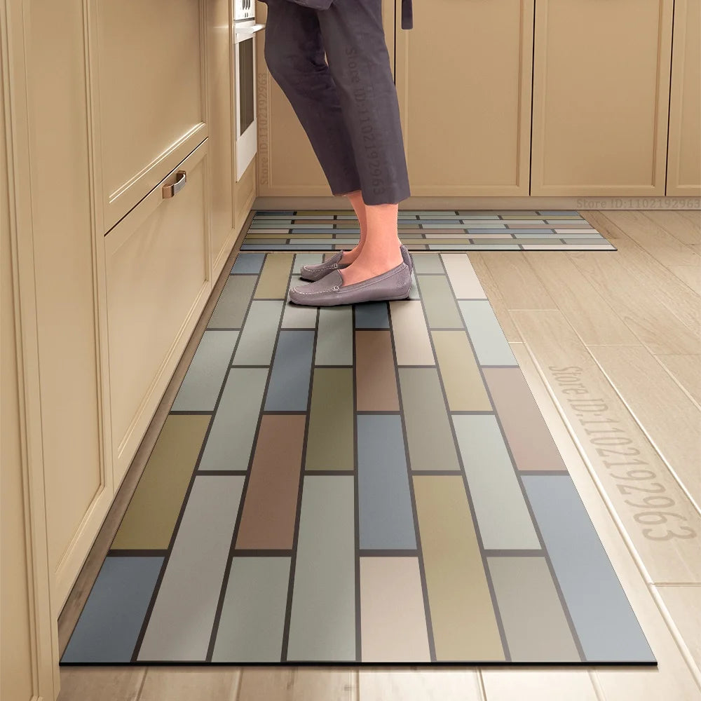 Navak Carpet Kitchen Mat Absorbent Printed Kitchen Rugs Non-slip Area Mat Hallway Long Carpets for Living Room Bedroom Entrance Doormat Bath