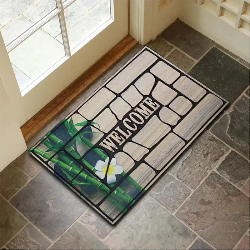 Navak Carpet Elegant 'HOME' Crystal Velvet Rug - Soft & Durable Pebble Design Doormat, Non-Slip Entrance Decor, Perfect Gift for Modern Homes
