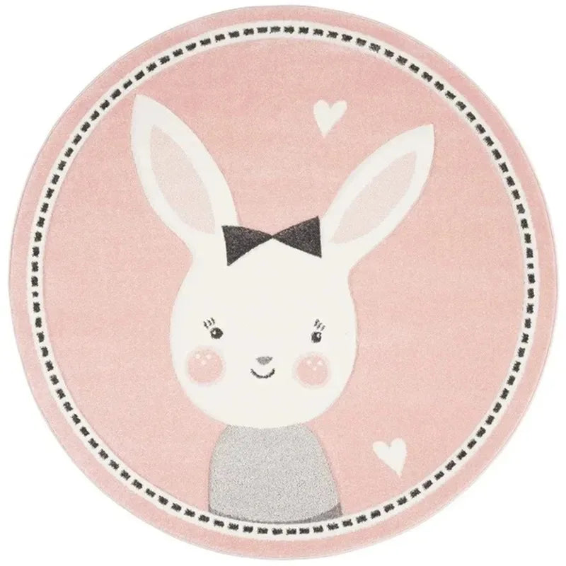 Navak Carpet Cartoon Animal Round Rug Girl Children's Room Crawling Floor Mat Bedroom Living Room