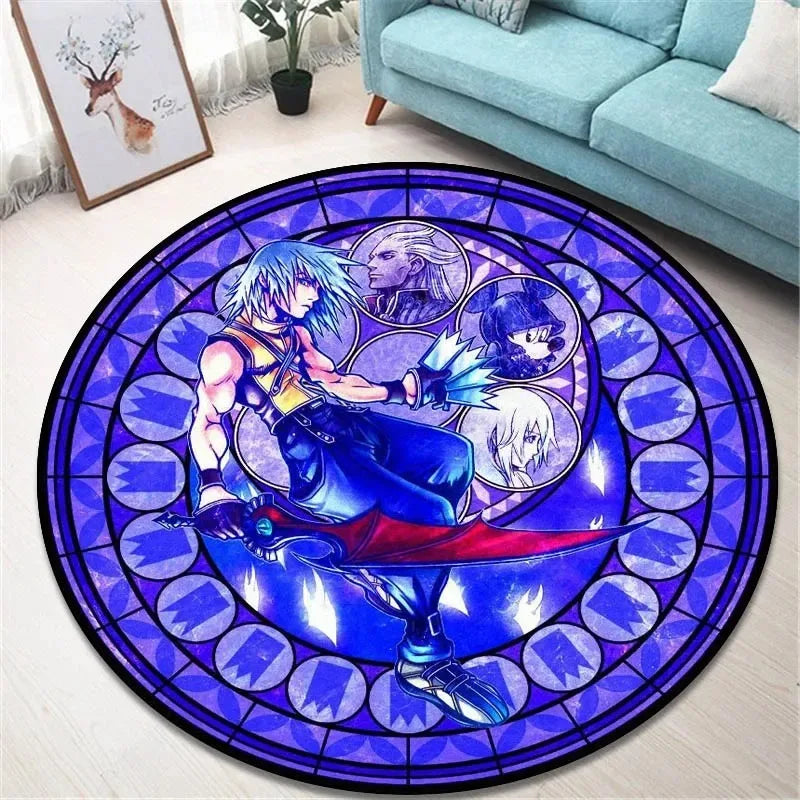 Navak Carpet Daily Picks Kingdom Hearts Cartoon Area Rug Round Floor Mat Living Room Carpet Bathroom Kitchen Rugs Doormat Non-slip Floor Mat