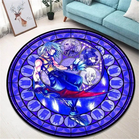 Navak Carpet Daily Picks Kingdom Hearts Cartoon Area Rug Round Floor Mat Living Room Carpet Bathroom Kitchen Rugs Doormat Non-slip Floor Mat