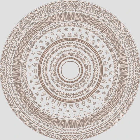 Navak Carpet Mandala Print Round Carpet Nordic Modern Living Room Anti-Slip Rug Coffee Table Foot Pad Bedroom Floor Mats Bay Window Chair Mat