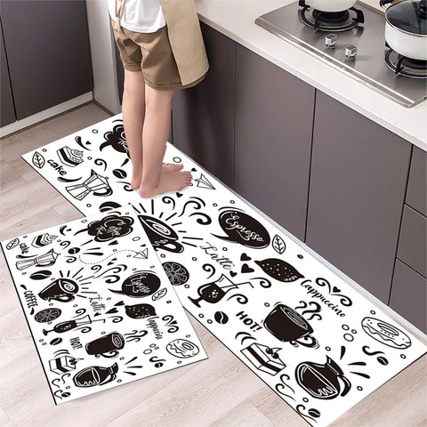 Navak Carpet Polyster Waterproof Oilproof Kitchen Mat Printed Antislip Bath Mat Soft Bedroom Floor Mat Living Room Carpet Doormat Kitchen Rug