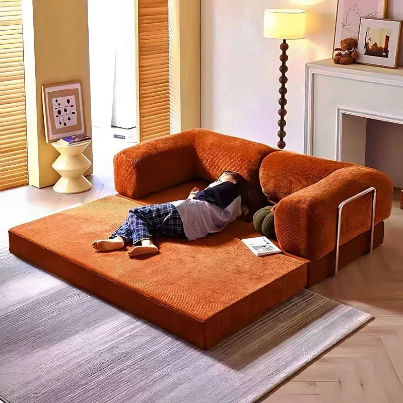 Navak Carpet Italian Minimalist Retro High-end Corduroy Living Room Sofa, Compressed Sofa,Sofa Bed, Foldable, Washable, Customizable