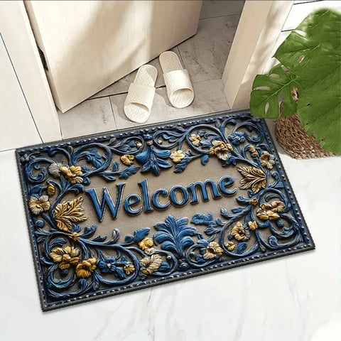 Navak Carpet New Non-Slip Semi-Circular Carpet Anti-fouling Easy to Clean Door Mat Ethnic Style Welcome Mat Home Decorative Door Mat