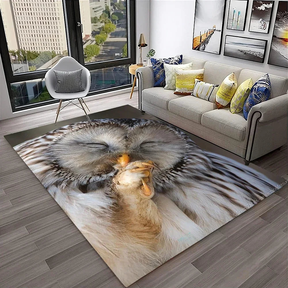 Navak Carpet Cute Owl Series 3D Cartoon Carpet Rug for Home Living Room Bedroom Sofa Kitchen Doormat Decor,Child Area Rug Non-slip Floor Mat