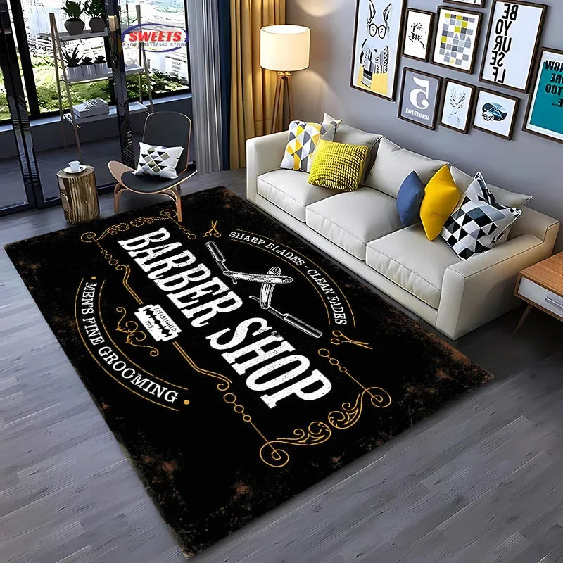 Navak Carpet Barber Shop sign Pattern Carpet,Living Room and Bedroom Household Items,Children's Room Sofa Mats, Doormat Floor  Anti-slip Rug