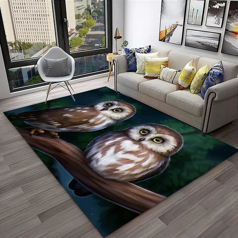 Navak Carpet Cute Owl Series 3D Cartoon Carpet Rug for Home Living Room Bedroom Sofa Kitchen Doormat Decor,Child Area Rug Non-slip Floor Mat