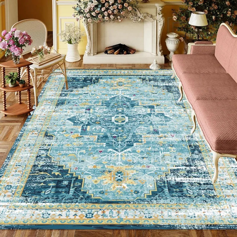 Navak Carpet Europe Türkiye Retro Style Carpet Living Room Sofa Bedroom Bedside Study Kitchen Entrance Door Rug Non-slip Luxury Decor Mat