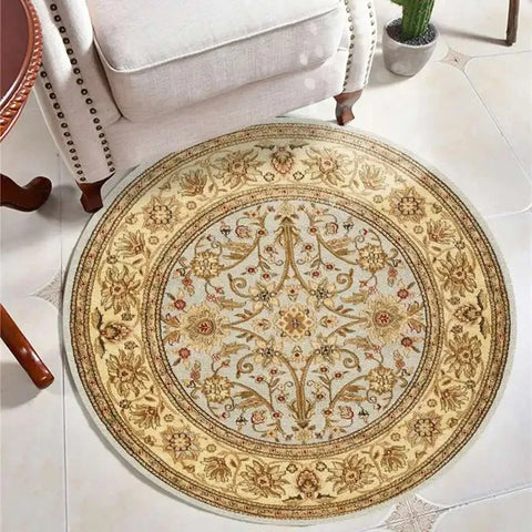 Navak Carpet Moroccan Ethnic Round Carpet, Rocking Chair Mat For Bedroom & Living Room