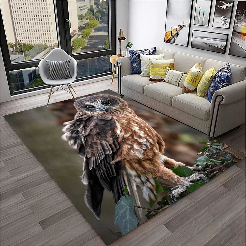 Navak Carpet Cute Owl Series 3D Cartoon Carpet Rug for Home Living Room Bedroom Sofa Kitchen Doormat Decor,Child Area Rug Non-slip Floor Mat