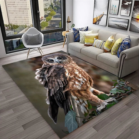 Navak Carpet Cute Owl Series 3D Cartoon Carpet Rug for Home Living Room Bedroom Sofa Kitchen Doormat Decor,Child Area Rug Non-slip Floor Mat