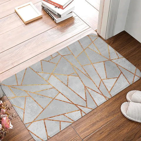 Navak Carpet Purple Green Geometric Striped Nordic Style Anti-Slip Decorative Kitchen Bathroom Doormat Carpet Rug Indoor Home Floor Mat