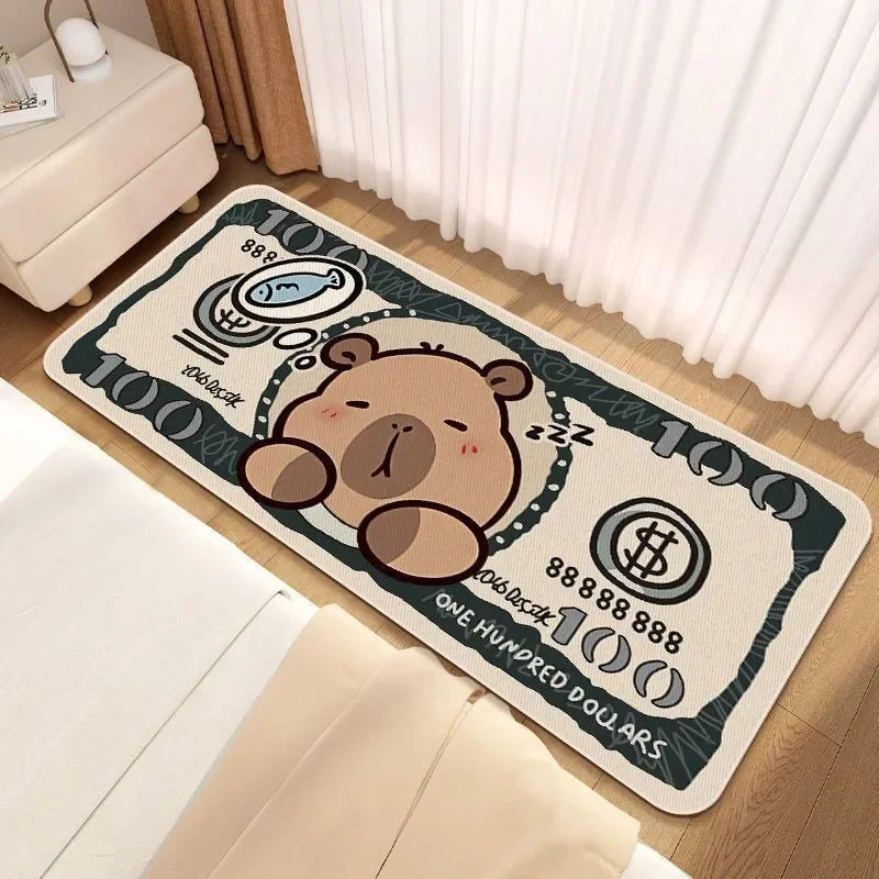 Navak Carpet Cute Bedside Cashmere Carpet Capibara Imitation Cashmere Floor Mat,anime Rug