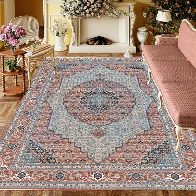 Navak Carpet Europe Türkiye Retro Style Carpet Living Room Sofa Bedroom Bedside Study Kitchen Entrance Door Rug Non-slip Luxury Decor Mat