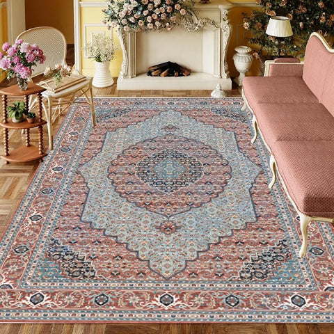 Navak Carpet Europe Türkiye Retro Style Carpet Living Room Sofa Bedroom Bedside Study Kitchen Entrance Door Rug Non-slip Luxury Decor Mat