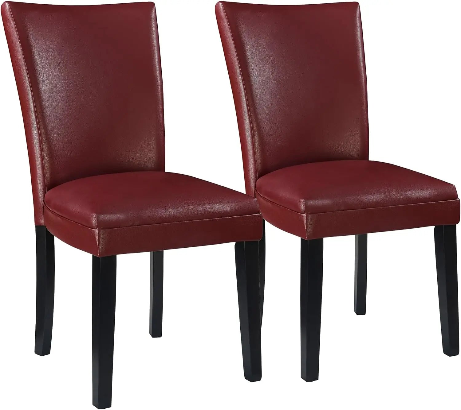 Navak Carpet Set of 2 Parsons Dining Chairs – Faux Leather Upholstered Side Chairs w/Solid Wood Legs for Dining & Living Room