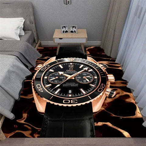 Navak Carpet Multi-functional O-OMEGA Dial Crown Watch Pointer Pattern Living Room Bedroom Sofa Decoration Carpet Floor Mat Rugs