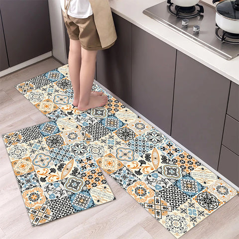Navak Carpet Kitchen Mat Absorbent Printed Kitchen Rugs Non-slip Area Mat Hallway Long Carpets for Living Room Bedroom Entrance Doormat Bath