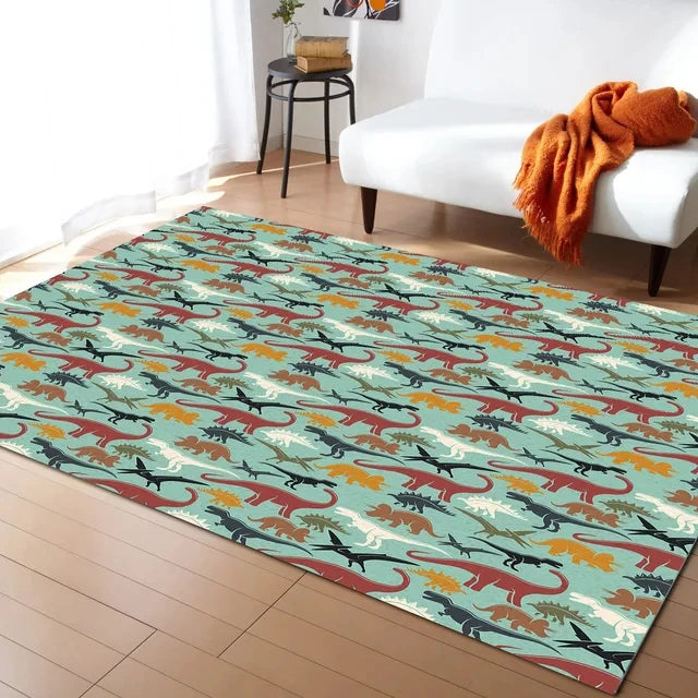 Navak Carpet Cartoon Dinosaur Area Rugs Dino Carpet Non Slip Dinosaur Floor Mat for Playroom Classroom Kidroom Decor Children's Crawling Mat