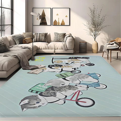 Navak Carpet Funny Cat mofusand Floor Mat Retro Multiple Choice Living Room Kitchen Rug Non-Slip Modern Home Decor