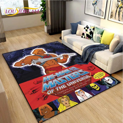 Navak Carpet He-man masters Cartoon Anime Carpet for Living Room Bedroom Yoga Area Rug Kitchen Un-slip Floor Mat decor Alfombra Birthday gift