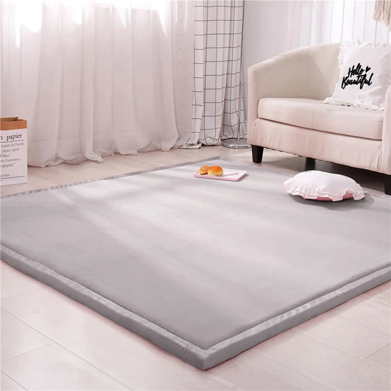 Navak Carpet 1pc Japanese Tatami Rug, Coral Velvet Area Rug, Baby Mat for Floor Play, 3CM Thick Crawling Rugs, Padded Foam Rug for Kids Playr
