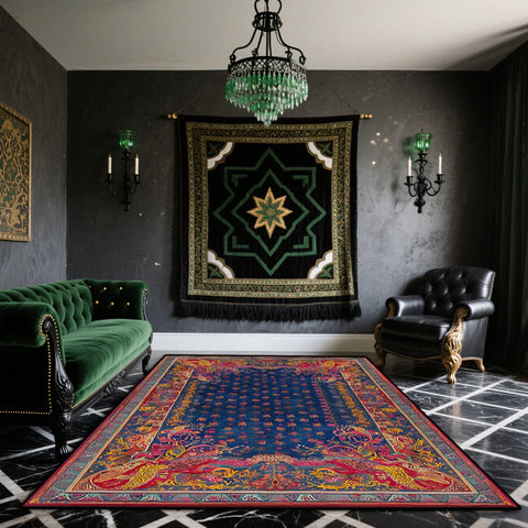Navak Carpet Bohemian Retro Rugs Living Room Easy Clean Non-slip Washable Carpet for Bedroom Home Decoration Persian Foot Mat طاولات للقهوة