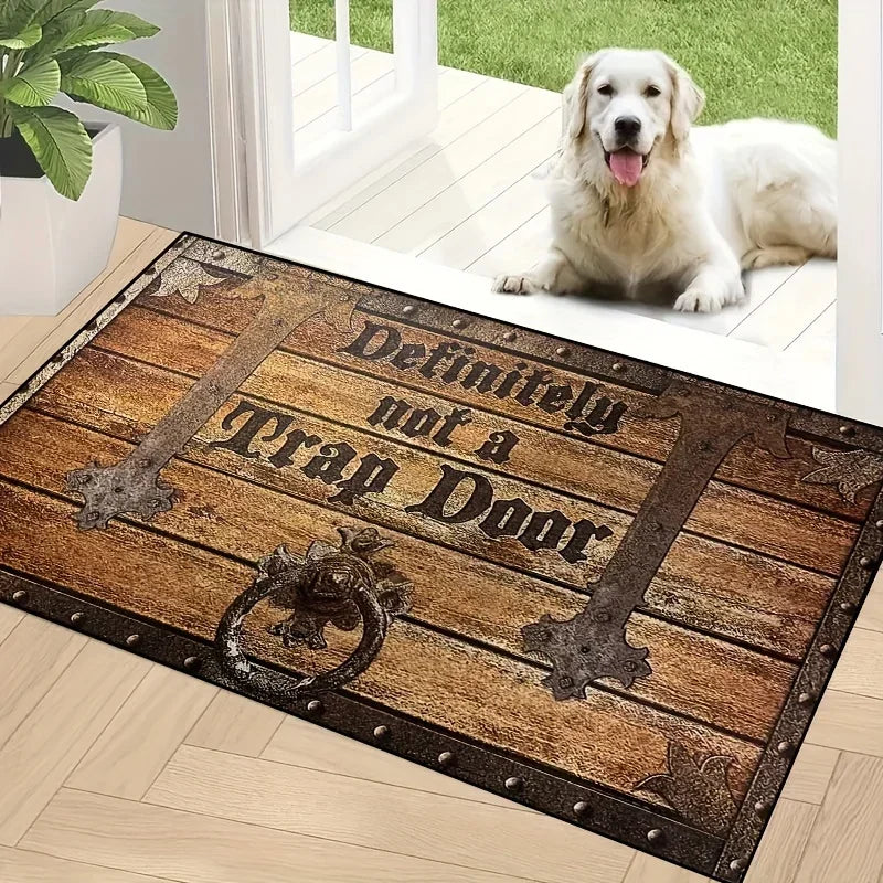 Navak Carpet 1Pc Wooden Box Trap Print Door Mat Absorbent Washable Home Decor Carpet Dirt Resistant Living Room Bedroom Bathroom Kitchen Rug