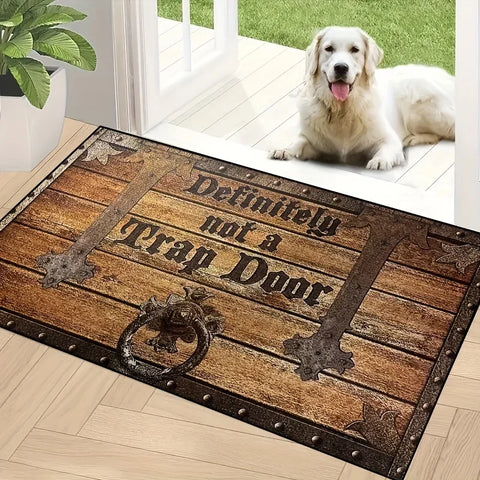 Navak Carpet 1Pc Wooden Box Trap Print Door Mat Absorbent Washable Home Decor Carpet Dirt Resistant Living Room Bedroom Bathroom Kitchen Rug