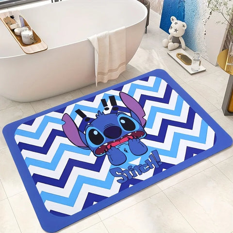 Navak Carpet Daily Picks Disney Stitch Non Slip Bathroom Absorbent Floor Mats Bedroom Living Room Kitchen Rugs Diatom Mud Carpet for Home Decor