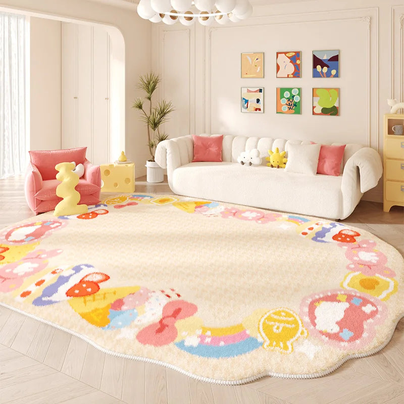 Navak Carpet Irregular shape Carpets for Living Room Pink Bedroom Decor Rug Fluffy Soft Children's Room Carpet Household Thickened Floor Mat