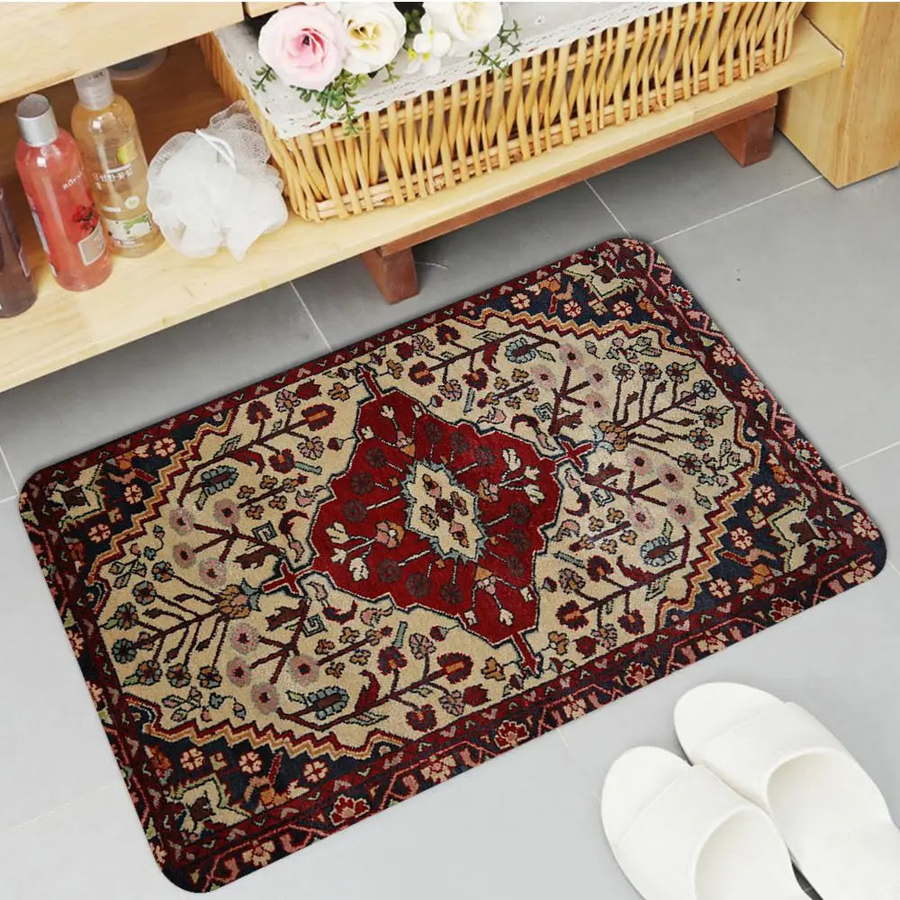 Navak Carpet Boho Persian Rug Pattern Kitchen Mat Non-Slip Laundry Room Mat Laundry Decor Balcony Child Living Room Modern Home Decor