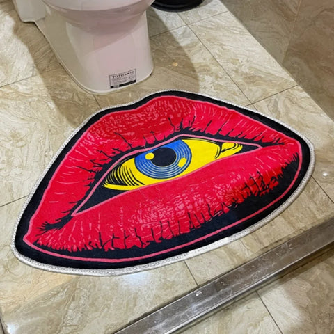 Navak Carpet Red Lip Devil Eye Carpet High-quality Plush Non-Slip Carpet Bathroom Fluffy Thickening Mat Bedroom Living Room Decoration Rug
