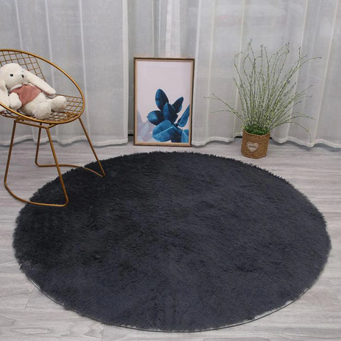 Navak Carpet Wool Imitation Sheepskin Rugs Faux Non Slip Bedroom Shaggy Carpet Mats Multi Color Solid Soft Circular Carpets
