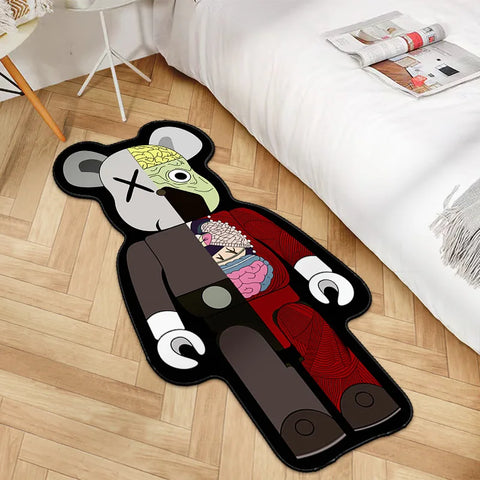 Navak Carpet Irregular Cartoon Bearbricks Rug Multicolor Violence Bear Carpet For Bedroom Bedside Non-Slip Fashion Home Floor Mat Rugs