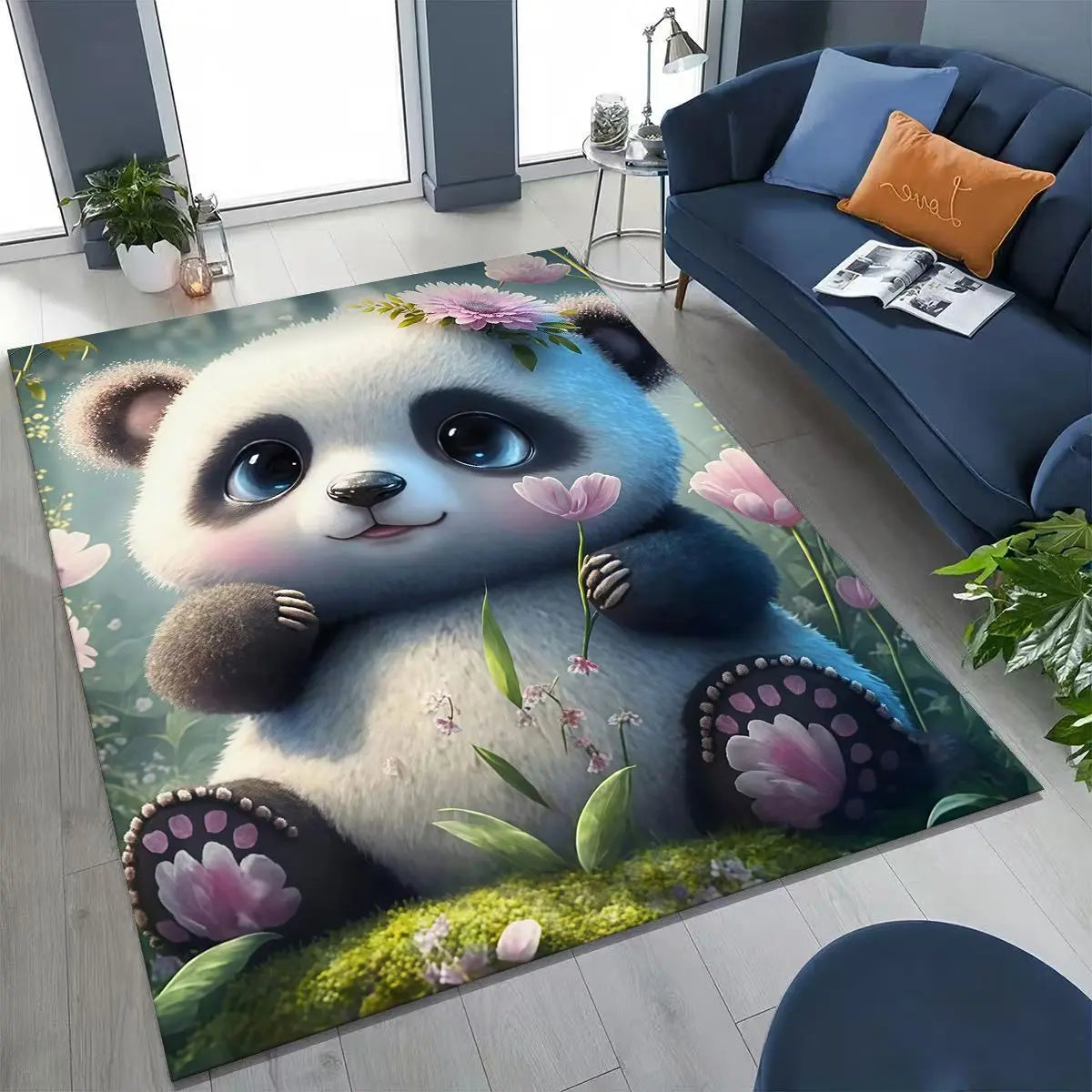 Navak Carpet 27 Style Dream Panda Cute Cartoon Art Rug for Bedroom Living Room Sofa Home Doormat Decor,Large Kid Play Non-slip Floor Mat Gift